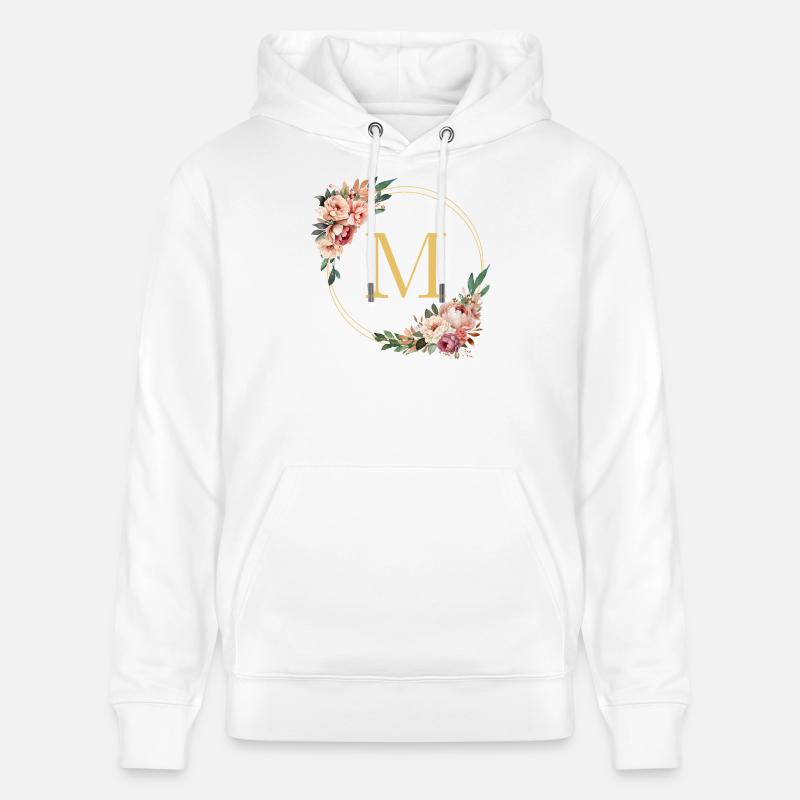 M Monogram, Couronne de fleurs, Personnalisable - Sweat à capuche bio CRUISER Stanley/Stella Unisexe - blanc
