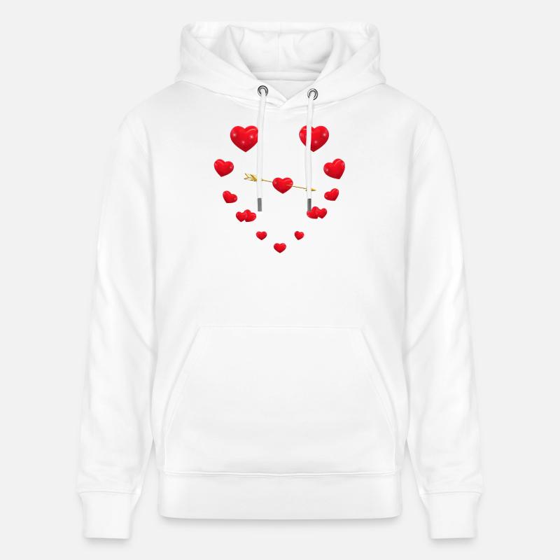 Conception de coeur aimant avec flèche - Sweat à capuche bio CRUISER Stanley/Stella Unisexe - blanc