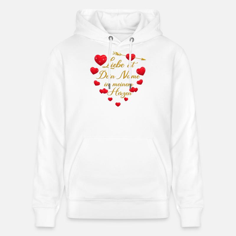 Romantisches Herz-Design - Liebe ist dein Name - Stanley/Stella Unisex Bio-Hoodie CRUISER - Weiß
