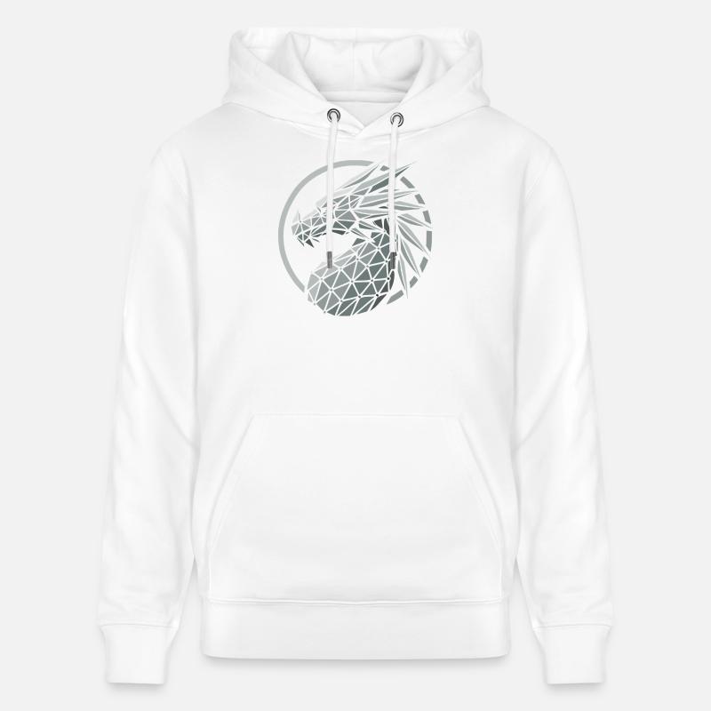 Blaue Polygone Drachenkopf - Stanley/Stella Unisex Bio-Hoodie CRUISER - Weiß