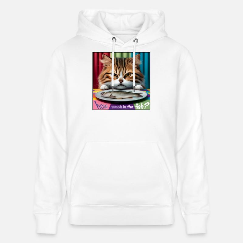 Combien coûte le chat poisson - Sweat à capuche bio CRUISER Stanley/Stella Unisexe - blanc
