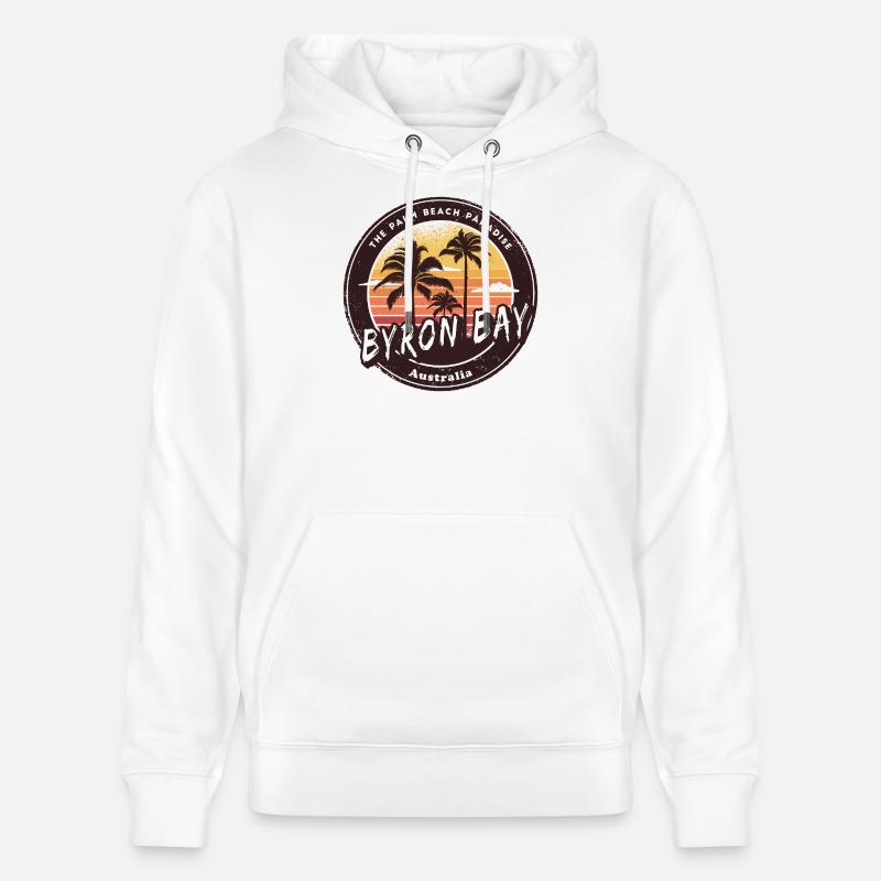 Byron Bay, Australie, Palmiers Design - Sweat à capuche bio CRUISER Stanley/Stella Unisexe - blanc