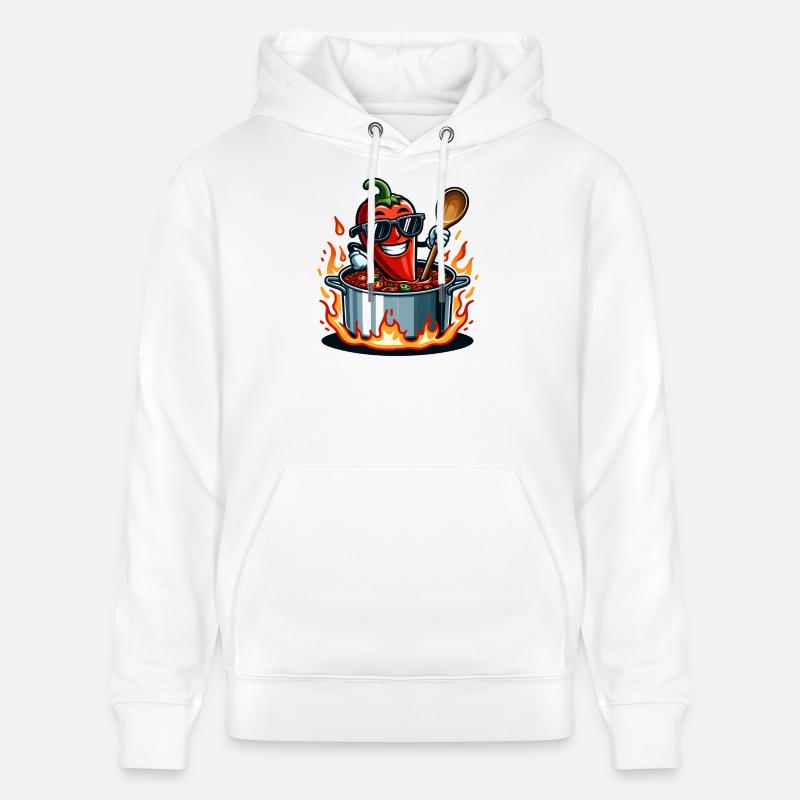 Cuisiner avec le feu - Sweat à capuche bio CRUISER Stanley/Stella Unisexe - blanc