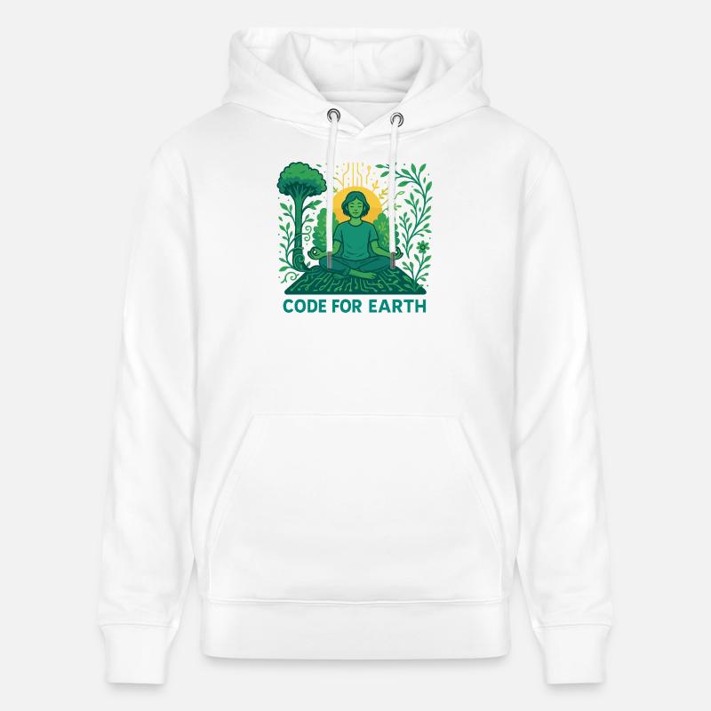 Code pour la Terre - Sweat à capuche bio CRUISER Stanley/Stella Unisexe - blanc