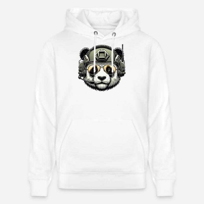 Panda Military Army Design - Sweat à capuche bio CRUISER Stanley/Stella Unisexe - blanc