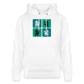 Samurai Japan Vintage Design - Stanley/Stella CRUISER Unisex Organic Hoodie - white - Front - Alina (178cm) & Michal (187cm)