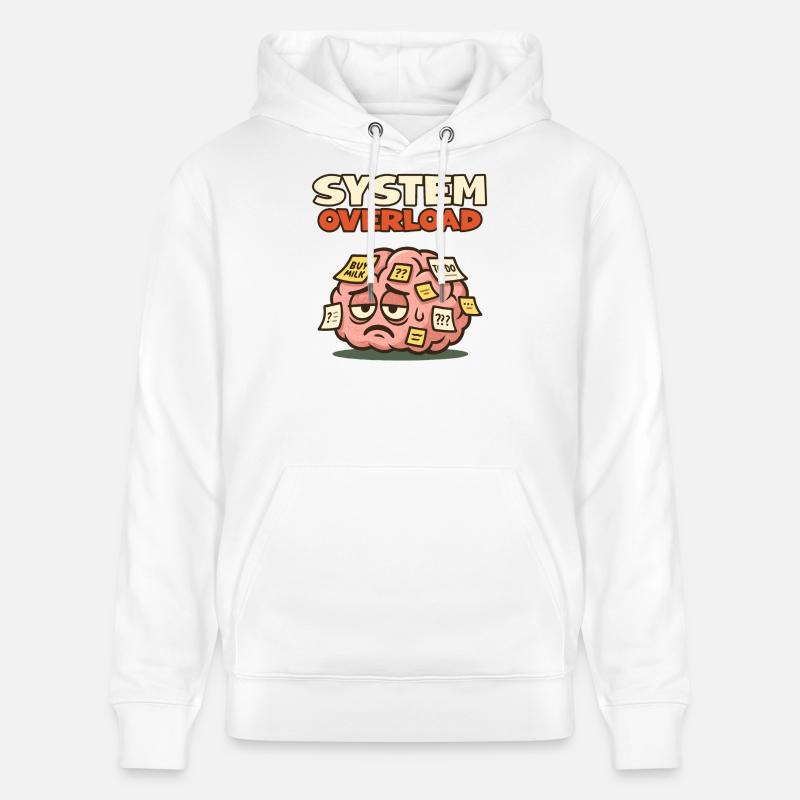 Cerveau en surcharge du système - Sweat à capuche bio CRUISER Stanley/Stella Unisexe - blanc