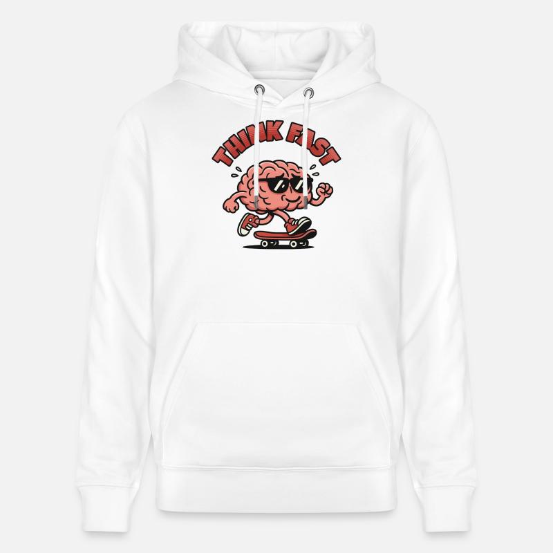 Pense à Fast Brain Skate - Sweat à capuche bio CRUISER Stanley/Stella Unisexe - blanc