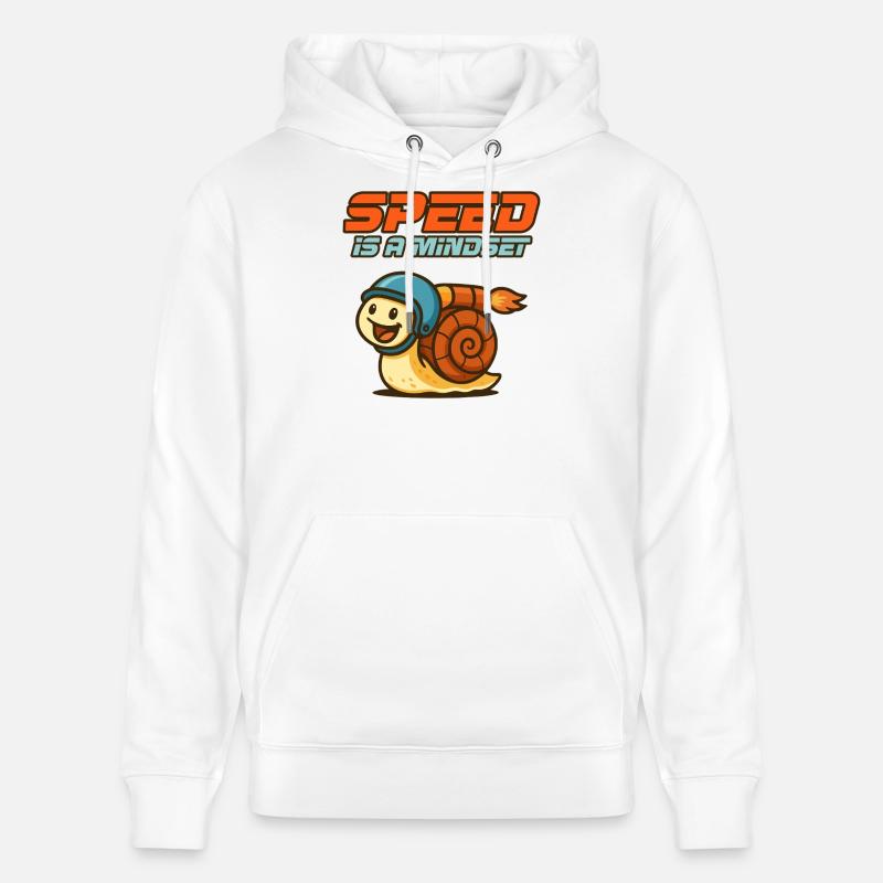 Réfléchis vite - Escargot avec casque - Sweat à capuche bio CRUISER Stanley/Stella Unisexe - blanc