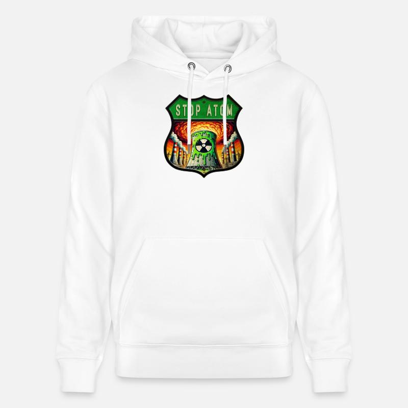 Stop Atom Wappen Design - Stanley/Stella Unisex Bio-Hoodie CRUISER  - Weiß