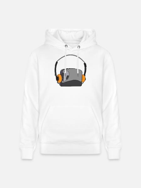 Cool Portable Cassette Audio Player - Stanley/Stella CRUISER Unisex Organic Hoodie - white