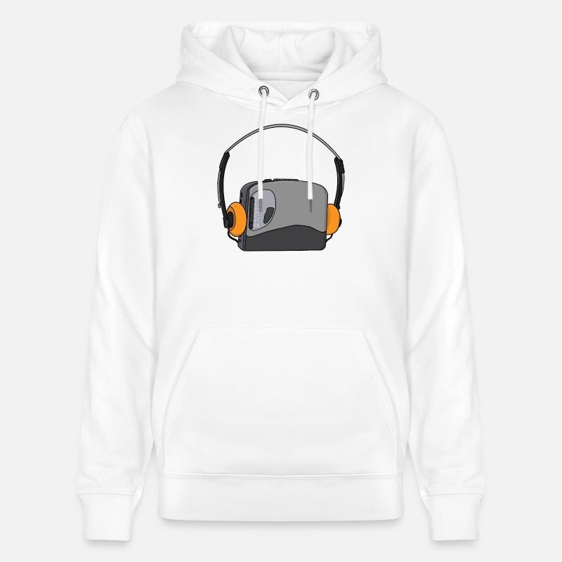Cooler tragbarer Kassetten-Audio-Player - Stanley/Stella Unisex Bio-Hoodie CRUISER  - Weiß