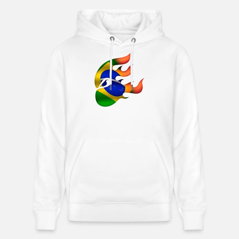 Drapeau du Brésil - Brésil - Ninja - Sweat à capuche bio CRUISER Stanley/Stella Unisexe - blanc