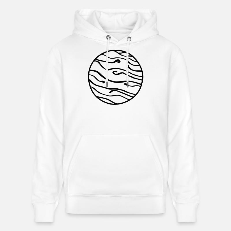 Planète Doodle de l’espace - Sweat à capuche bio CRUISER Stanley/Stella Unisexe - blanc