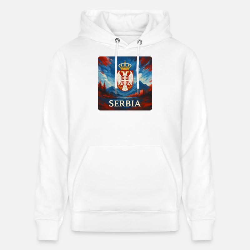 Conception de légende serbe - Sweat à capuche bio CRUISER Stanley/Stella Unisexe - blanc