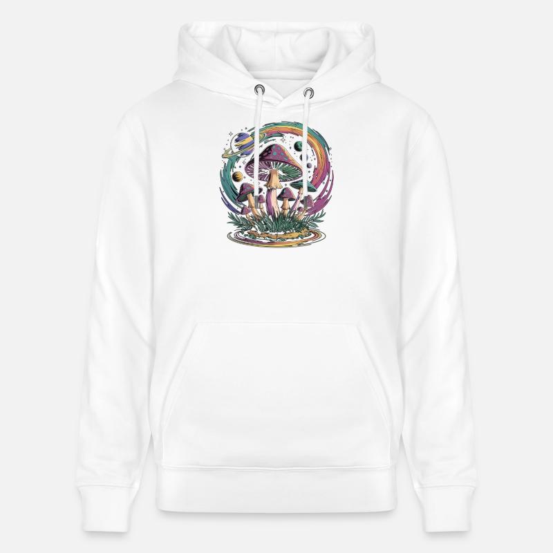 Fantaisie psychédélique de champignon de l’espace - Sweat à capuche bio CRUISER Stanley/Stella Unisexe - blanc