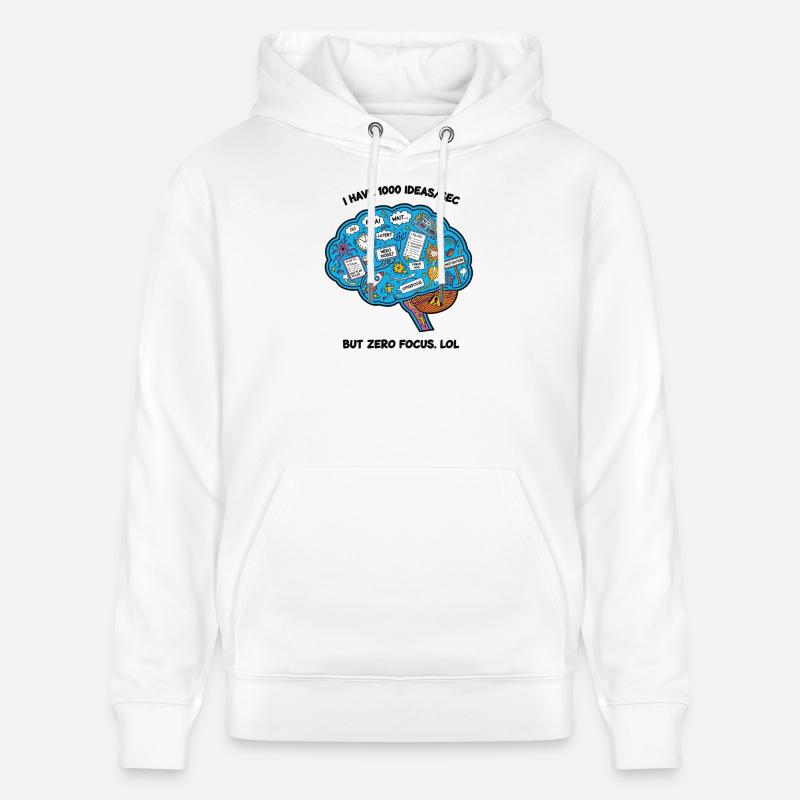 Illustration de brainstorming créative - Sweat à capuche bio CRUISER Stanley/Stella Unisexe - blanc