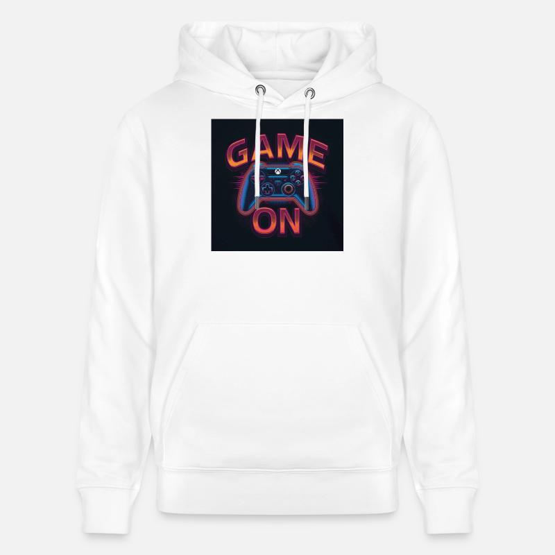 Leuchtender Gaming-Controller mit Neon-Design - Stanley/Stella Unisex Bio-Hoodie CRUISER  - Weiß