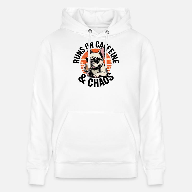 Bouledogue français Coffee Vibes - Sweat à capuche bio CRUISER Stanley/Stella Unisexe - blanc