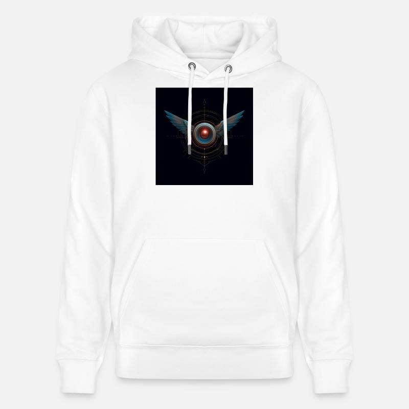 Futuristisches Winged Emblem – Techno Vision - Stanley/Stella Unisex Bio-Hoodie CRUISER  - Weiß
