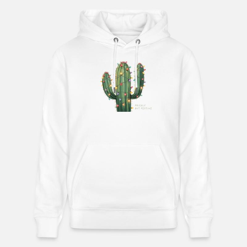 Cactus de Noël – piquant mais festif - Sweat à capuche bio CRUISER Stanley/Stella Unisexe - blanc