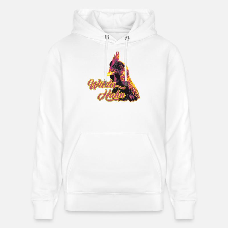 Imprimé expressif motif de poulet sauvage - Sweat à capuche bio CRUISER Stanley/Stella Unisexe - blanc