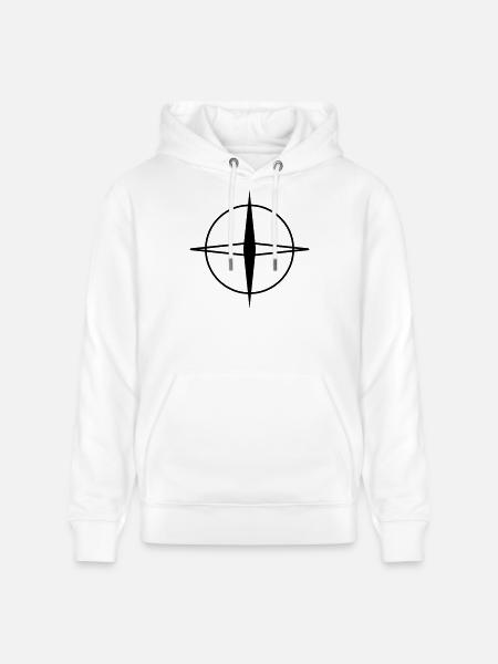 Minimalistisch zwart wit geometrisch patroonontwerp - Stanley/Stella Uniseks bio-hoodie CRUISER  - wit