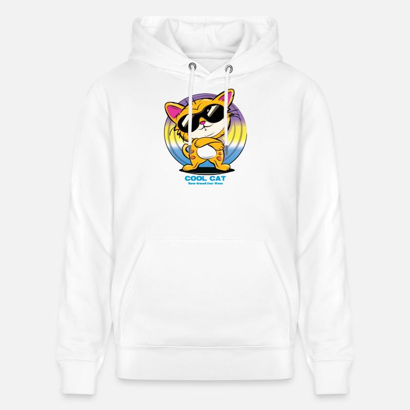 Coole Katze mit Sonnenbrille - Stanley/Stella Unisex Bio-Hoodie CRUISER - Weiß