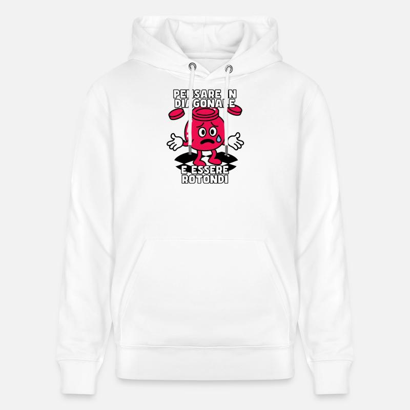 Pensez en diagonale, soyez rond - Sweat à capuche bio CRUISER Stanley/Stella Unisexe - blanc