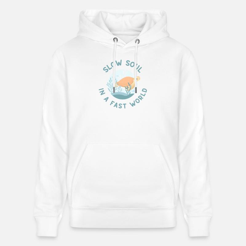 L’âme lente dans un monde rapide - Sweat à capuche bio CRUISER Stanley/Stella Unisexe - blanc