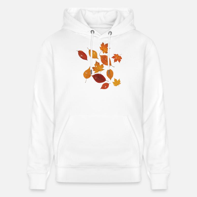 Feuilles d’automne sans bordures - Sweat à capuche bio CRUISER Stanley/Stella Unisexe - blanc
