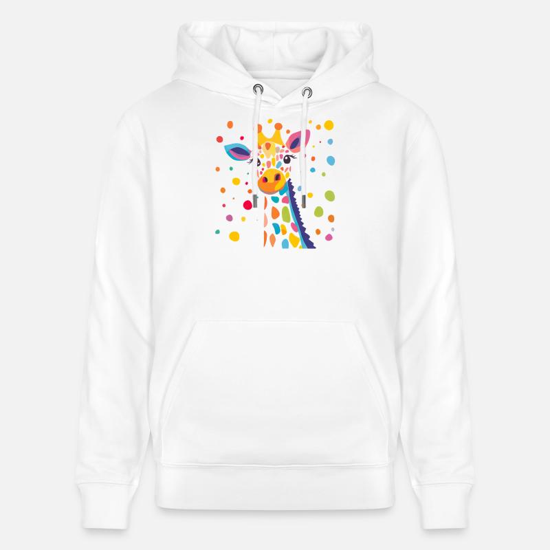 Königliche Giraffe Farbkonfetti - Stanley/Stella Unisex Bio-Hoodie CRUISER  - Weiß