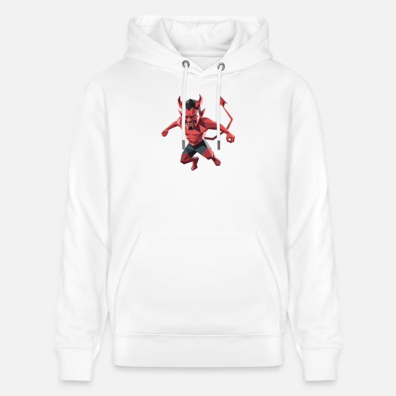 Devil - Cooles Low-Poly-Logo - Stanley/Stella Unisex Bio-Hoodie CRUISER  - Weiß