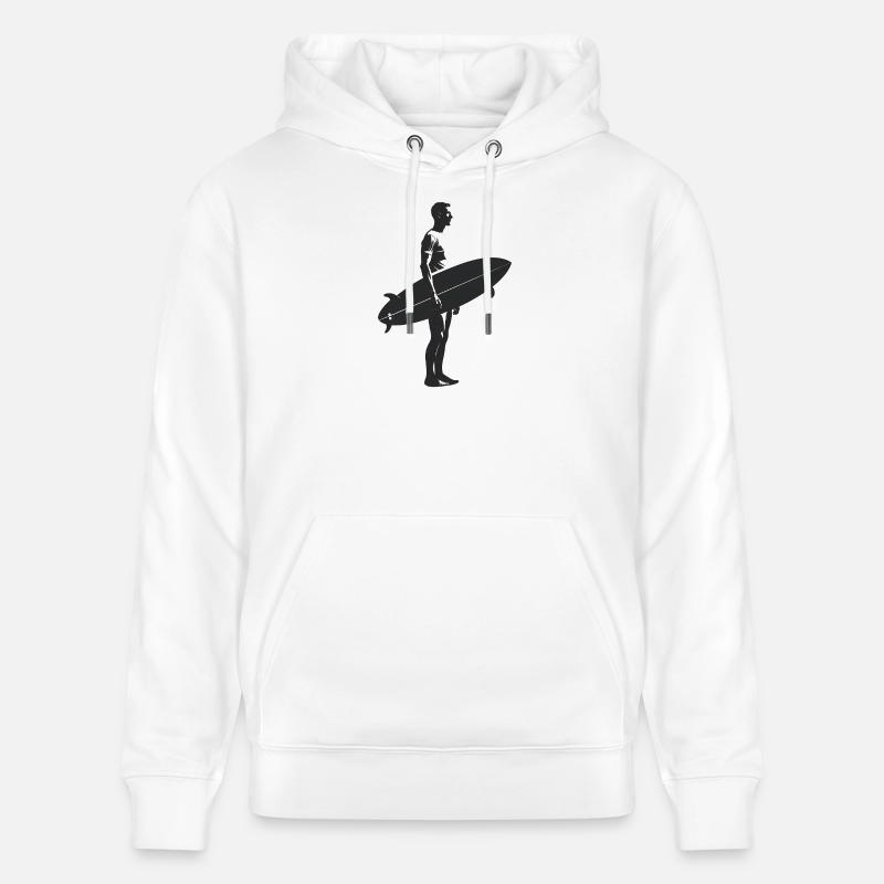Surfeur - Logo Cool Silhouette - Sweat à capuche bio CRUISER Stanley/Stella Unisexe - blanc