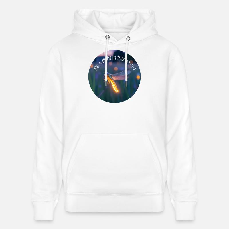 Leuchtendes Glühwürmchen mit positiver Botschaft - Stanley/Stella Unisex Bio-Hoodie CRUISER  - Weiß