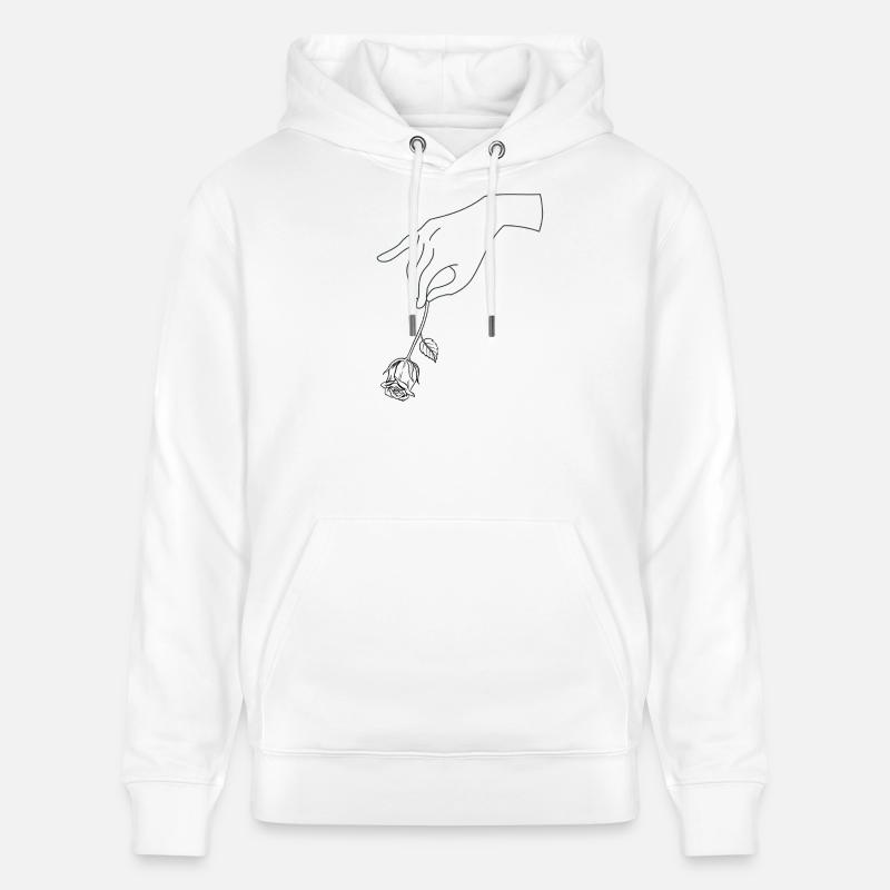 Main avec fleur - Sweat à capuche bio CRUISER Stanley/Stella Unisexe - blanc
