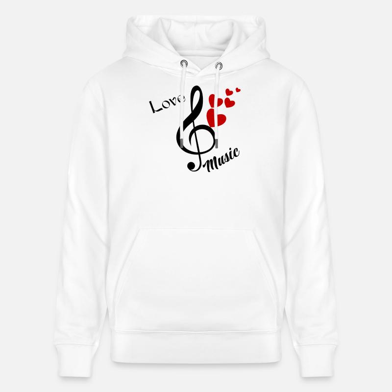 J’adore la musique. Note musicale - Sweat à capuche bio CRUISER Stanley/Stella Unisexe - blanc