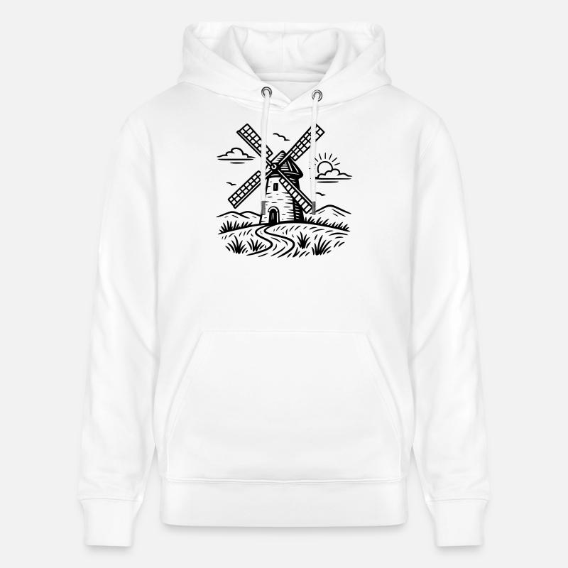 Moulin à vent - Sweat à capuche bio CRUISER Stanley/Stella Unisexe - blanc