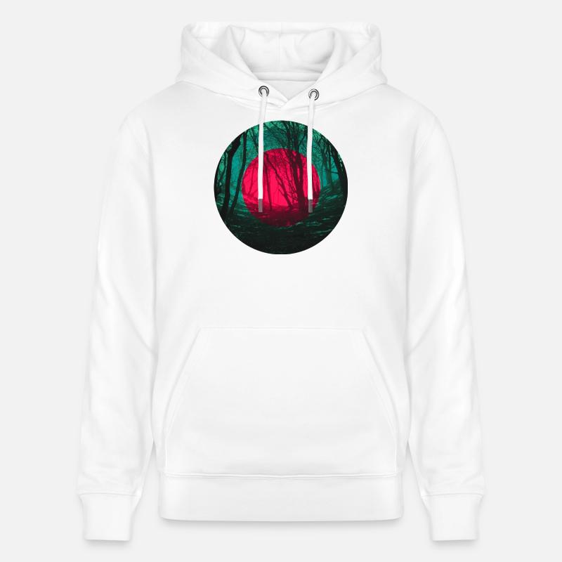 Éclipse de forêt - Sweat à capuche bio CRUISER Stanley/Stella Unisexe - blanc