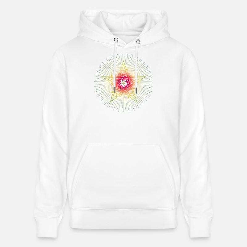 Poinsettia éclatant en look mandala - Sweat à capuche bio CRUISER Stanley/Stella Unisexe - blanc
