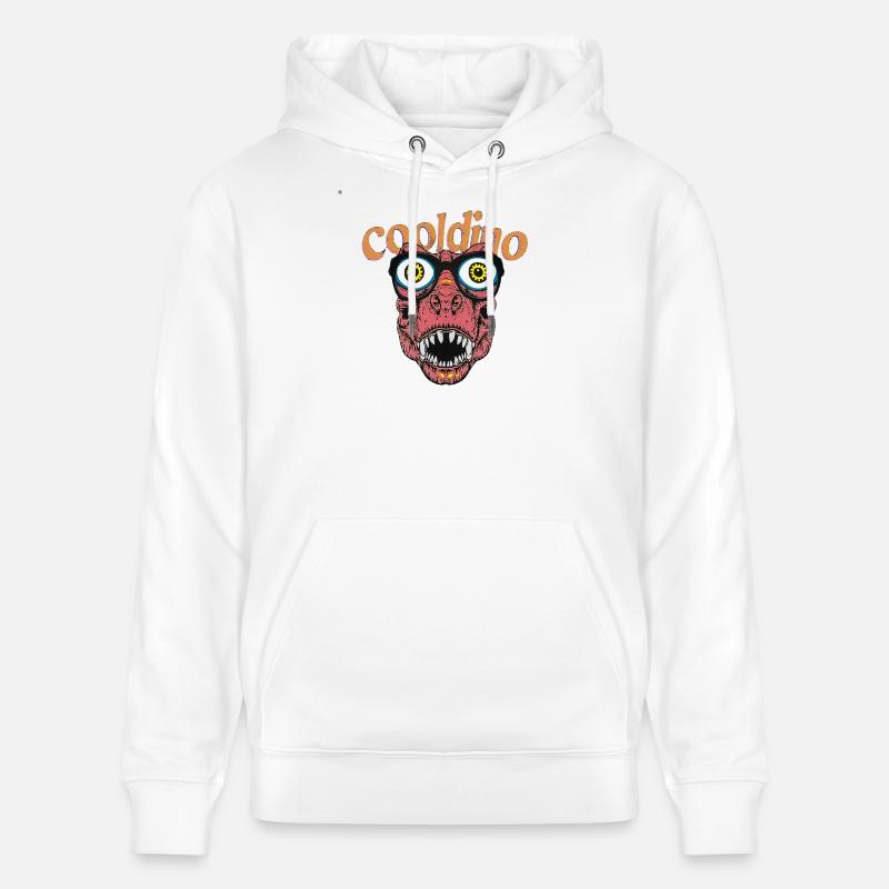 Cool Dino avec lunettes - Sweat à capuche bio CRUISER Stanley/Stella Unisexe - blanc
