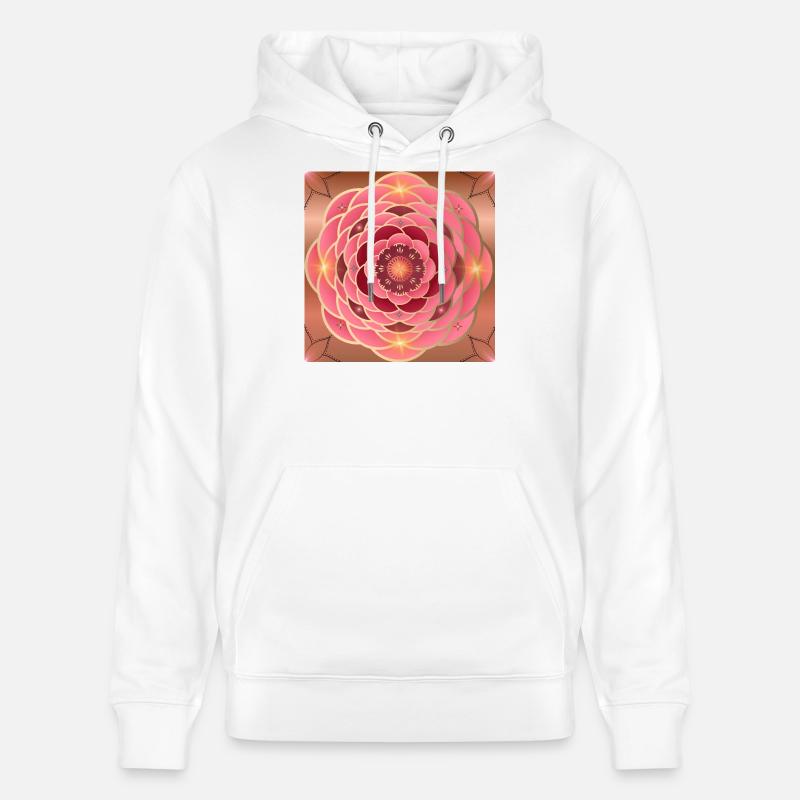Mandalas rosé doré éclatant - Sweat à capuche bio CRUISER Stanley/Stella Unisexe - blanc