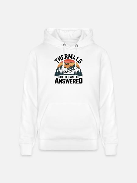Glider thermals call, I answer – gliding - Stanley/Stella CRUISER Unisex Organic Hoodie - white