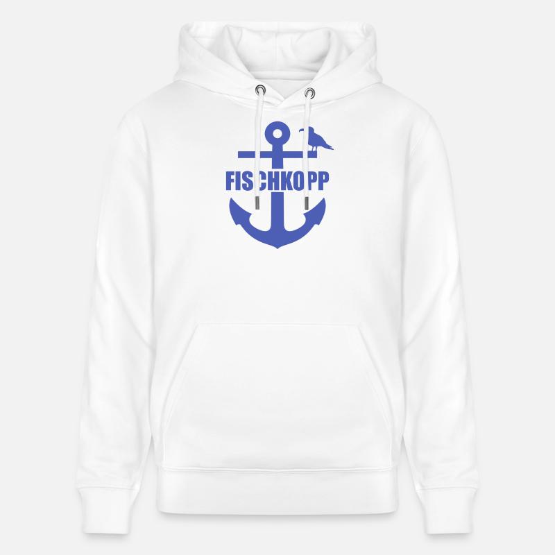 Fischkopp, ancre - Sweat à capuche bio CRUISER Stanley/Stella Unisexe - blanc