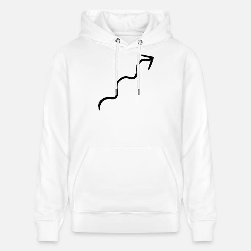 Flèche ondulée - Sweat à capuche bio CRUISER Stanley/Stella Unisexe - blanc