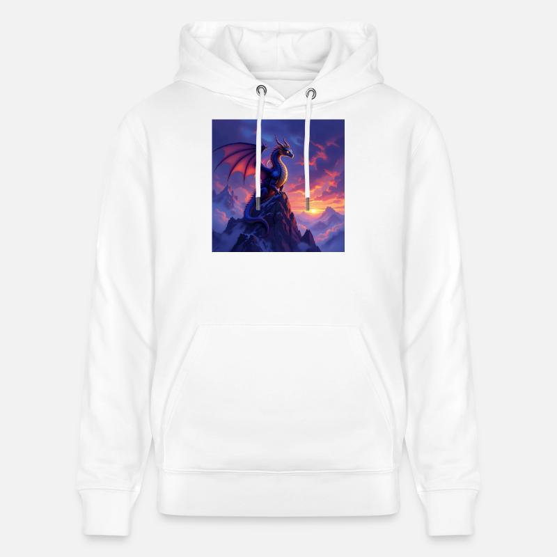 Dragon au coucher du soleil - Sweat à capuche bio CRUISER Stanley/Stella Unisexe - blanc