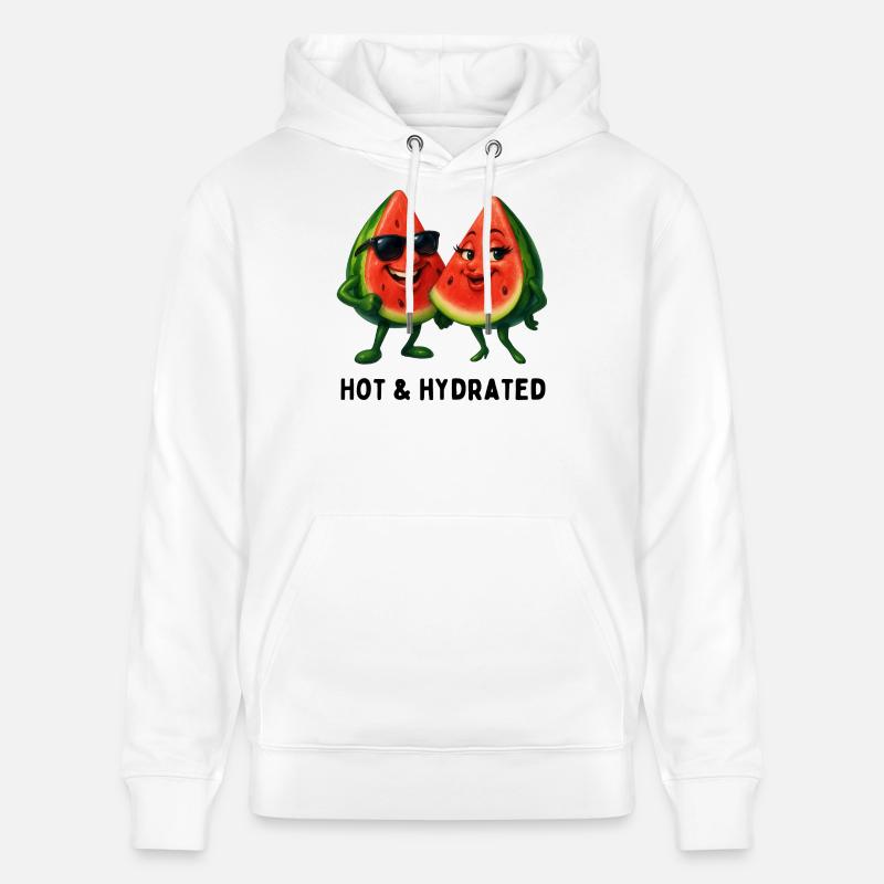 Couple de pastèques amusants d’été - Sweat à capuche bio CRUISER Stanley/Stella Unisexe - blanc