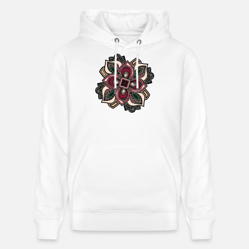 Boho Mandala Blossom Rose Vert - Sweat à capuche bio CRUISER Stanley/Stella Unisexe - blanc