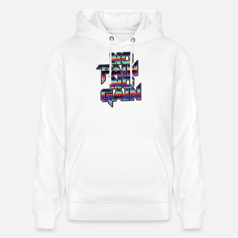 Arc-en-ciel sans douleur sans gain - Sweat à capuche bio CRUISER Stanley/Stella Unisexe - blanc