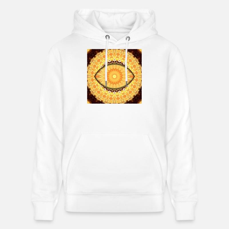 Kaléidoscope du Mandala du Soleil - Sweat à capuche bio CRUISER Stanley/Stella Unisexe - blanc